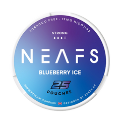 NEAFS Blueberry Ice packaging with gradient color scheme on a white background