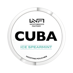 Nicotobacco Factory Cuba Ice Spearmint nicotine pouches packaging on a white background