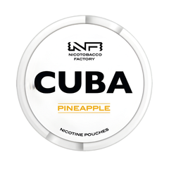 Nicotabacco Factory Cuba Pineapple nicotine pouches packaging on a white background