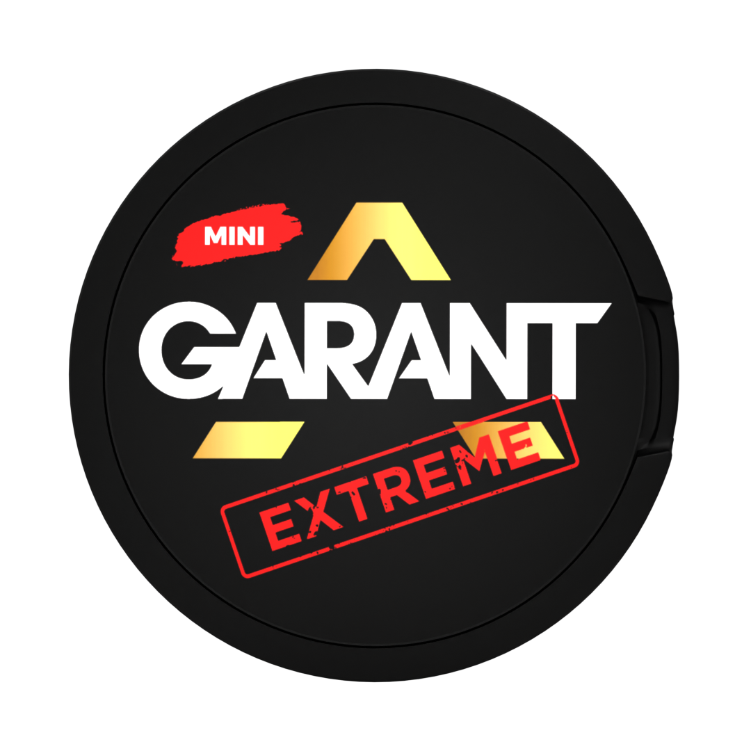 Round black label with 'MINI Garant Extreme' text on a white background