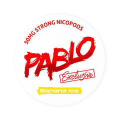 Red and yellow logo with 'Pablo' and 'Banana Ice' text on a white background