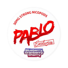 Pablo nic pod packaging with red text on a white background