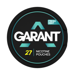 Garant nicotine pouch container with 'Fresh Mint' label on a white background