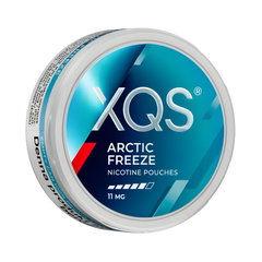 XQS Arctic Freeze nicotine pouches container on a white background