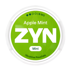 ZYN Apple Mint nicotine pouches packaging on a white background
