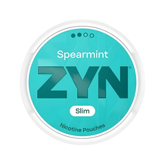 ZYN Spearmint nicotine pouches container on a white background