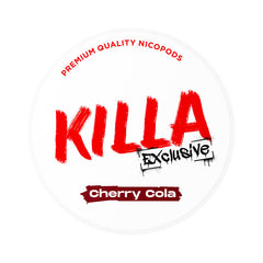 Killa Exclusive Cherry Cola nicotine pod packaging on a white background
