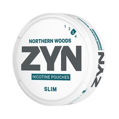 ZYN Northern Woods nicotine pouches packaging on a white background