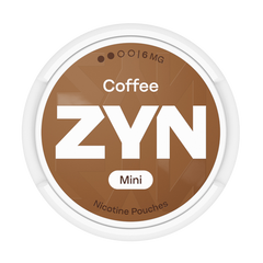 ZYN Coffee Mini nicotine pouches packaging on a white background