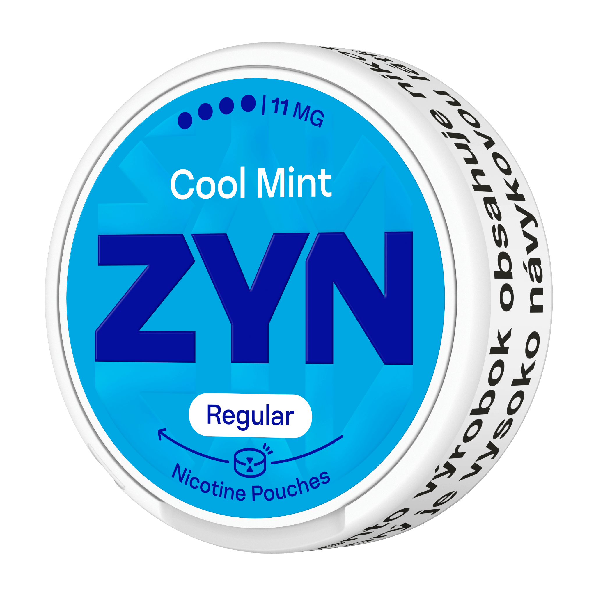 ZYN Cool Mint nicotine pouch container on a white background