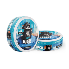 Two containers of Light Kick Blueberry Ice flavor on a white background
