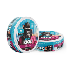 Two containers of Light Kick product with a monkey graphic on a white background