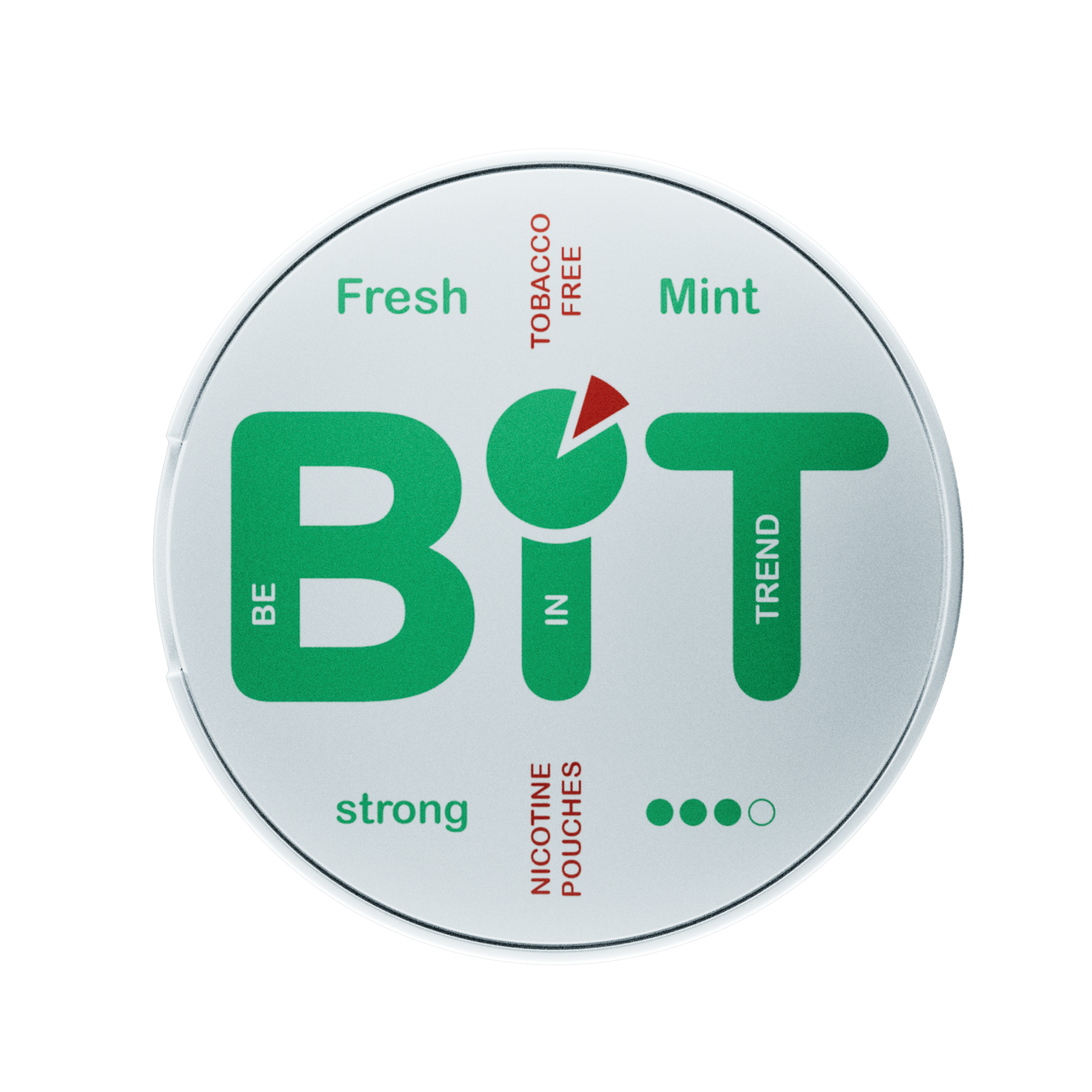 Circular container with 'Be in Trend' branding on a white background