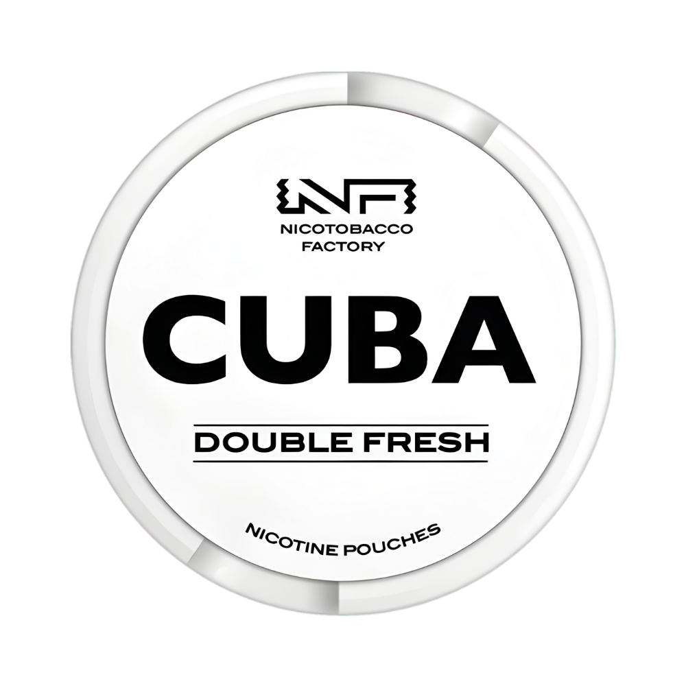 Nicotobacco Factory Cuba Double Fresh nicotine pouches container on a white background