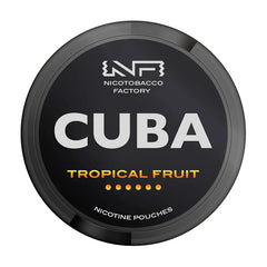 Nicotobacco Factory Cuba Tropical Fruit nicotine pouches packaging on a white background