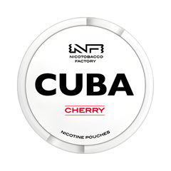 Nicotabacco Factory Cuba Cherry nicotine pouches packaging on a white background