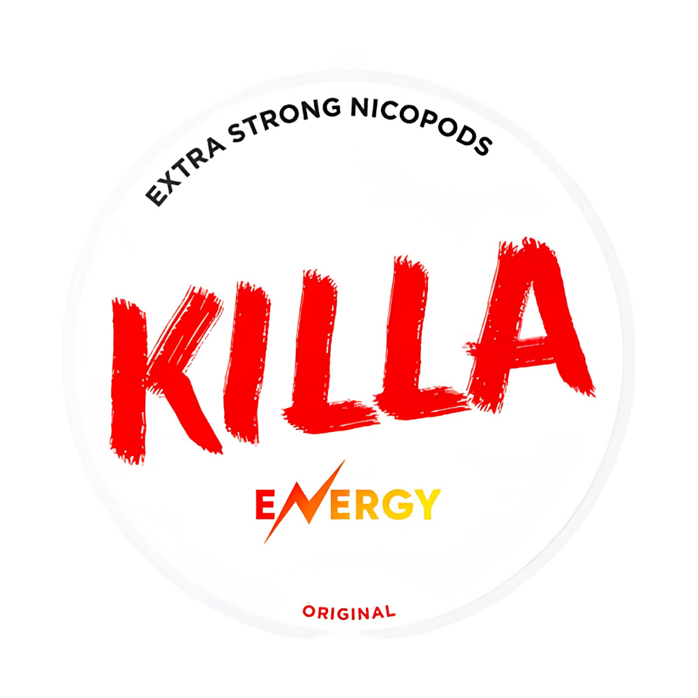 Circular logo with 'KILLA Energy' text in red on a white background