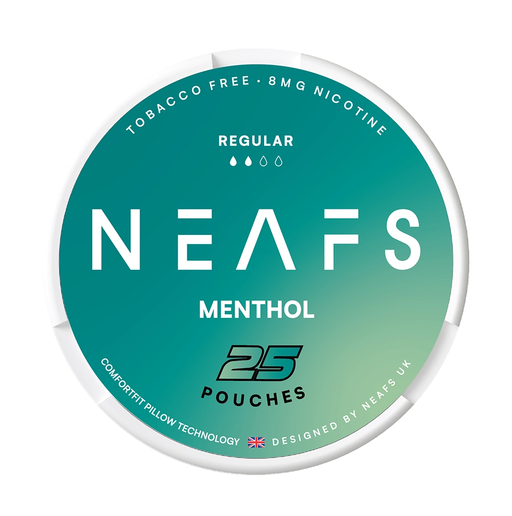 NEAFS menthol product container with green gradient and white text