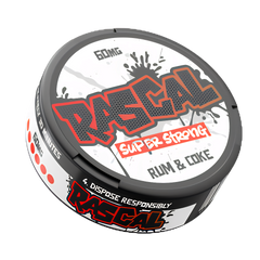 Rascal Super Strong Rum & Coke flavored  product packaging on a white background