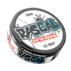Packs of Rascal Super Strong Ice Mint on a white background