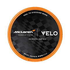 Round container with McLaren and Velo branding on a white background