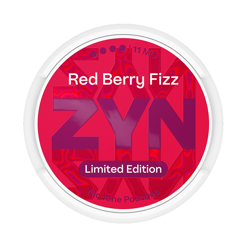 ZYN Red Berry Fizz product packaging on a white background