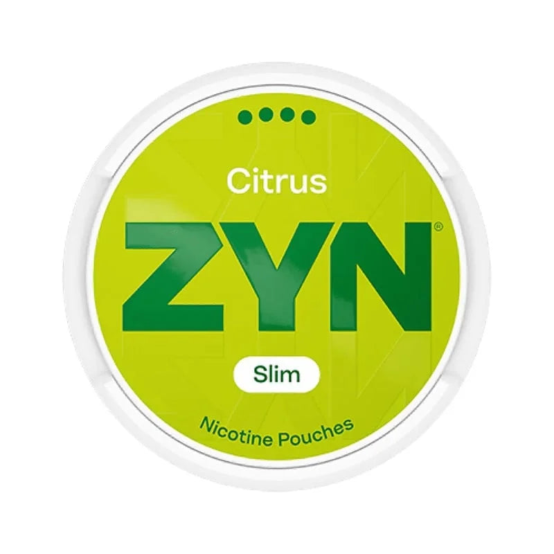 ZYN Citrus nicotine pouches container on a white background