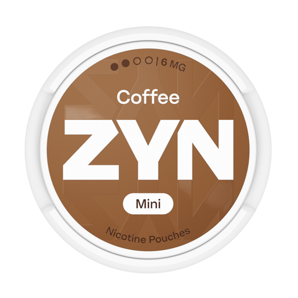 ZYN Coffee Mini nicotine pouches packaging on a white background