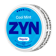 ZYN Cool Mint nicotine pouch container on a white background
